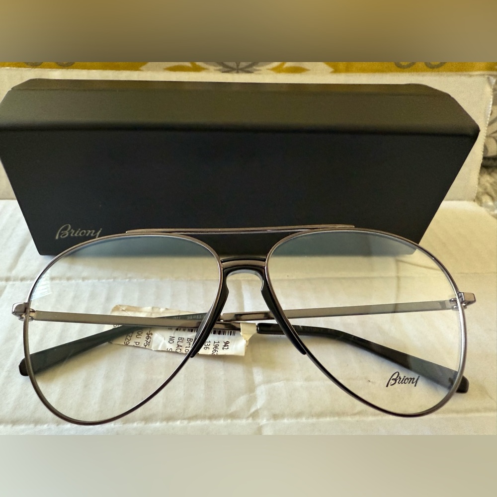Brioni Black Aviator Sunglasses